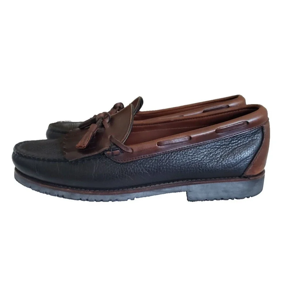Allen Edmonds Loafers Men’s Size 11 D Nashua Tassel Brown Black Pebble Leather